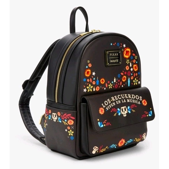 NWT Loungefly Disney Pixar Coco Floral Embroidered Backpack Day Of The Dead - Picture 2 of 4
